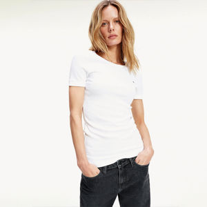 Tommy Hilfiger dámské bílé tričko - XS (YBR)